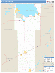 Mille Lacs County, MN Wall Map Basic Style